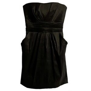 Gracie Size Large Strapless Mini Dress Black Pockets Party Minimalist We…